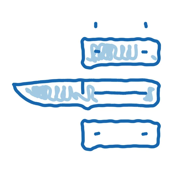 Mes Handle Schets Icoon Vector Met Hand Getekend Blauw Doodle — Stockvector