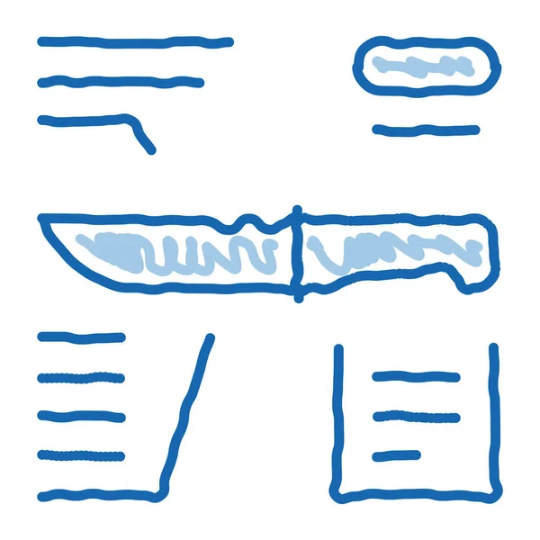 Knife Description Sketch Icon Vector 손으로 Knife Description Sign 고립된 — 스톡 벡터