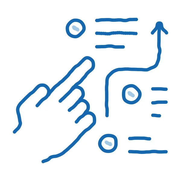 戦略方法のスケッチアイコンベクトル 手描きの青いドアラインアート戦略ウェイサイン 孤立したシンボルイラスト — ストックベクタ