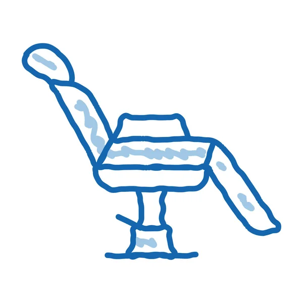 タトゥーチェアスケッチアイコンベクトル 手描きの青いドアラインアートタトゥーチェアサイン 孤立したシンボルイラスト — ストックベクタ