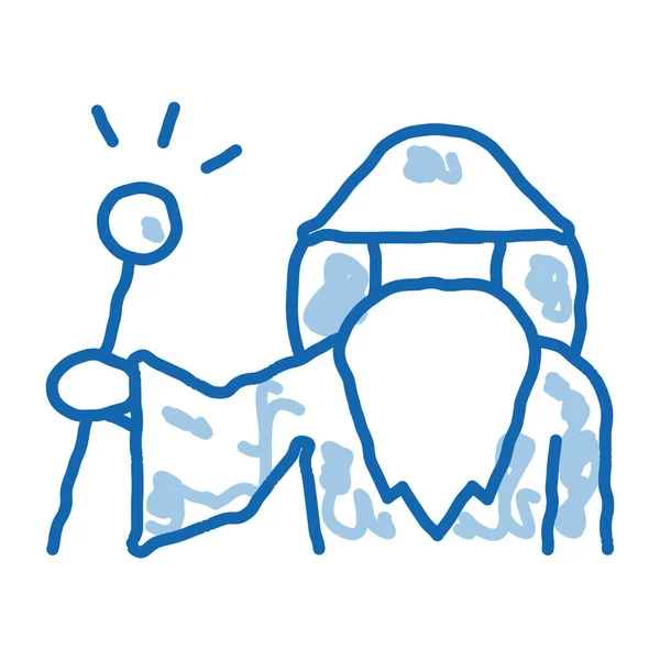 Οδηγός Hold Wand Διάνυσμα Εικονίδιο Σκίτσο Χέρι Ζωγραφισμένο Μπλε Γραμμή — Διανυσματικό Αρχείο
