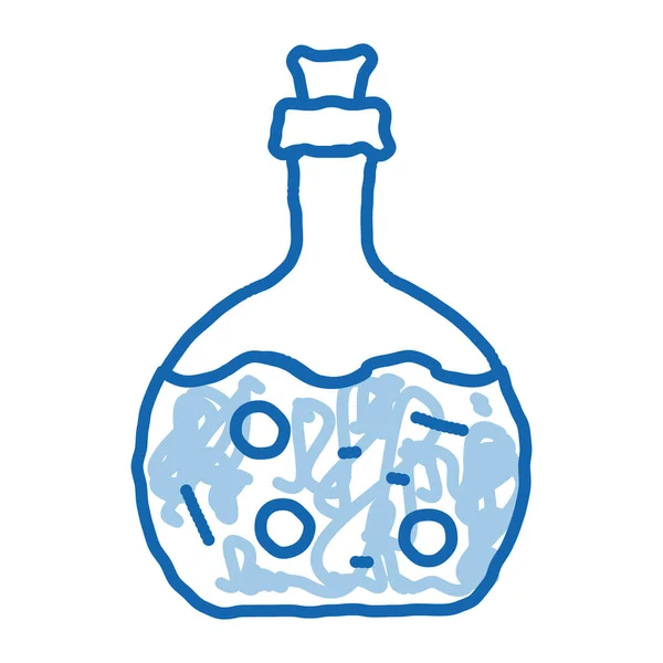 Δηλητήριο Flask Διάνυσμα Εικονίδιο Ζωγραφισμένο Χέρι Μπλε Γραμμή Doodle Art — Διανυσματικό Αρχείο