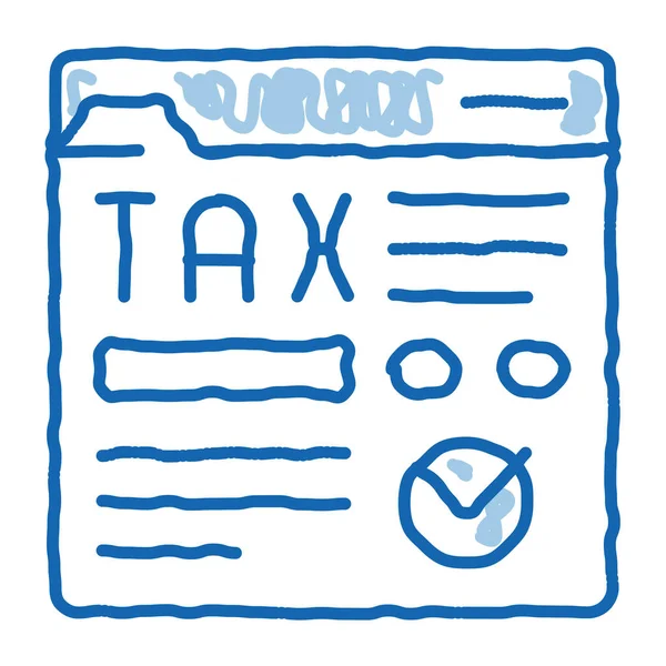 Tax Web Site Sketch Icon Vector Hand Drawn Blue Doodle — Stock Vector