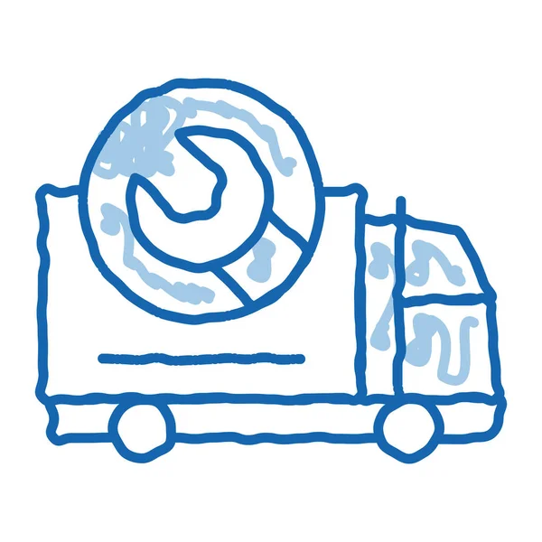เวกเตอร ภาพสเก ประแจรถบรรท ดเด าเง วาดด วยม ายประแจรถบรรท ปแบบส กษณ — ภาพเวกเตอร์สต็อก