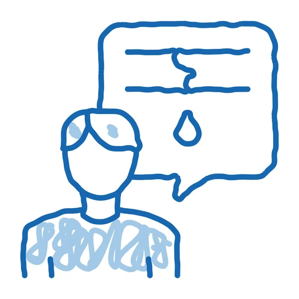 Man Talk Pipe Διάνυσμα Εικονίδιο Χέρι Ζωγραφισμένο Μπλε Γραμμή Doodle — Διανυσματικό Αρχείο