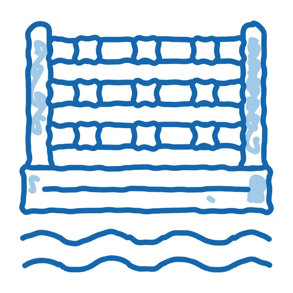 Sport Barrier Sketch Icon Vektor Handgezeichnetes Blaues Doodle Line Art — Stockvektor