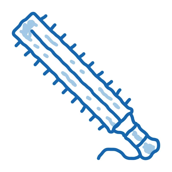 Vetor Ícone Esboço Espada Mão Asteca Mão Desenhado Azul Doodle —  Vetores de Stock