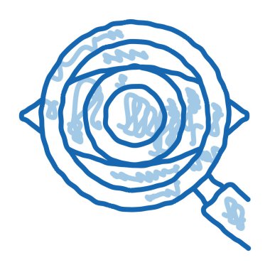 Eyeball Diagnostics taslak ikon vektörü. El çizimi mavi çizgili sanat eseri Göz Tanılama İşareti. izole edilmiş sembol çizimi
