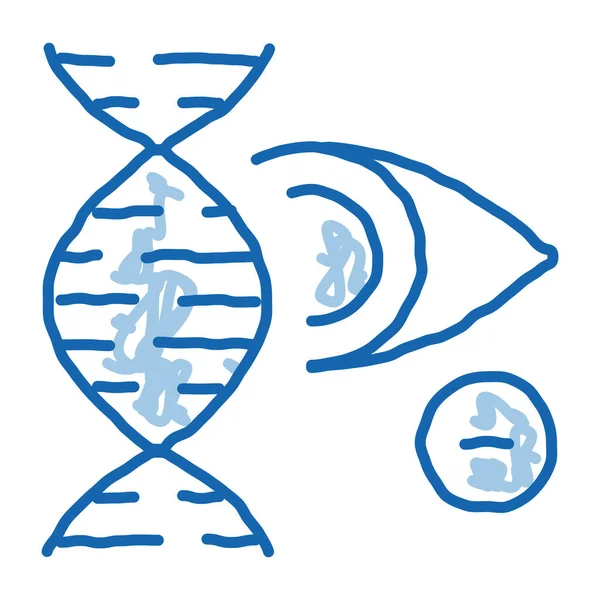 High Chance Eye Disease Genetic Linkages Sketch Icon Vector Dalam - Stok Vektor