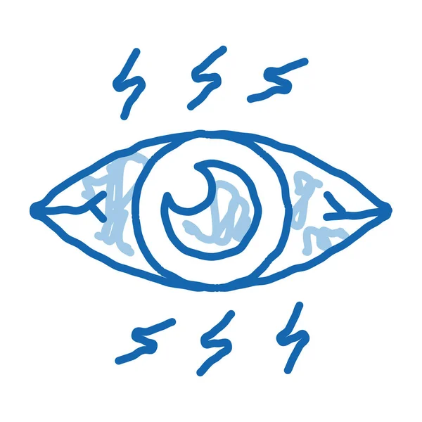 Starker Augeninnendruck Skizziert Symbolvektor Handgezeichnete Blaue Doodle Linie Kunst Starkes — Stockvektor