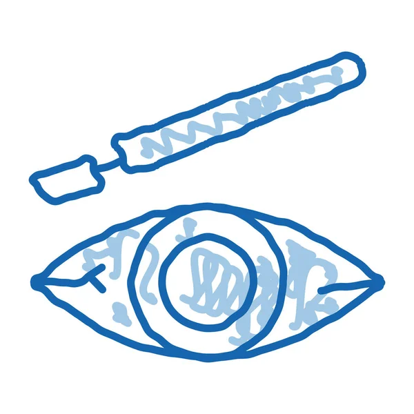 Surgical Intervention Eye Treatment Sketch Icon Vector Hand Drawn Blue — Stock Vector