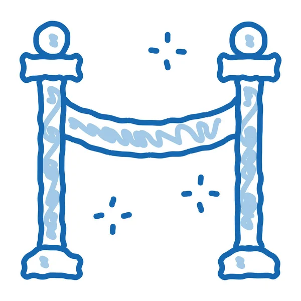 Проход Закрытый Вектор Значка Эскиза Ручная Рисованная Синяя Каракули Линии — стоковый вектор