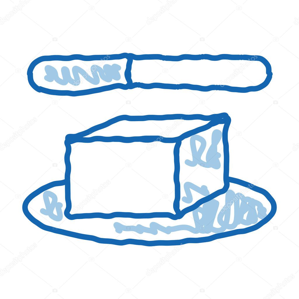 Whole Piece Of Butter And Knife Sketch Icon Vector Hand Drawn Blue Doodle Line Art Whole Piece Of Butter And Knife Sign Isolated Symbol Illustration Premium Vector In Adobe Illustrator Ai