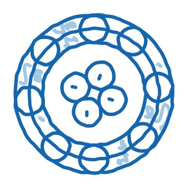 Boyanmış kil levha taslak ikon vektörü. El çizimi mavi karalama çizgisi kil levha işareti. izole edilmiş sembol çizimi