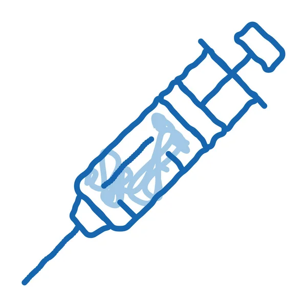 Jeringa Con Medicamento Bosquejo Icono Vector Jeringa Arte Línea Garabatos — Archivo Imágenes Vectoriales