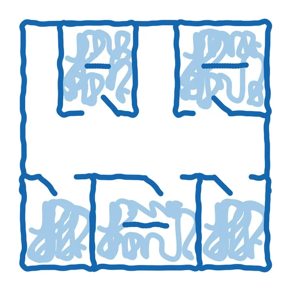 Geodätische Achsendurchschlagskizze Symbolvektor Handgezeichnetes Blaues Doodle Line Art Geodätische Achsendurchbruchzeichen — Stockvektor