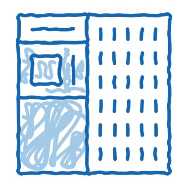 sürücü aygıtı taslak ikon vektörü. El çizimi mavi çizgili sanat sürücüsü işareti. izole edilmiş sembol çizimi