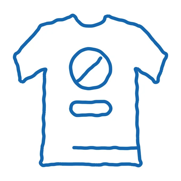 Shirt Protest Schets Icoon Vector Met Hand Getekend Blauw Doodle — Stockvector