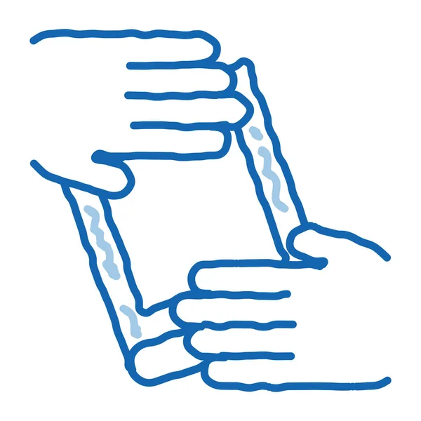 Add Könyv Vázlat Ikon Vektor Kézzel Rajzolt Kék Firka Vonal — Stock Vector