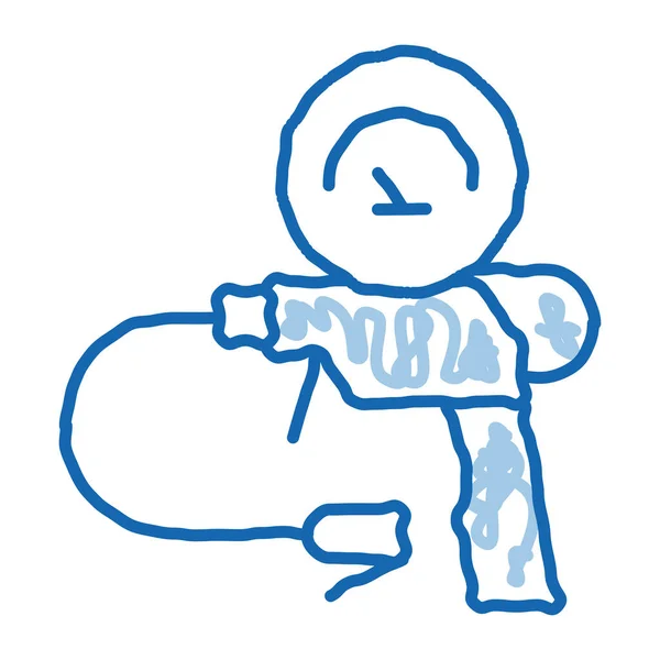 电动工具草图图标矢量 手绘蓝色涂鸦线艺术电动工具标志 孤立的符号说明 — 图库矢量图片