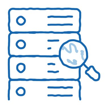 Parçacık araştırma algoritması taslak ikon vektörü. El çizimi mavi karalama çizgisi sanat parçacık araştırma algoritması işareti. izole edilmiş sembol çizimi