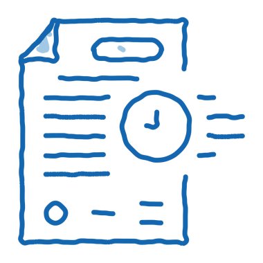 Deneme tarihi taslak ikon vektörünün ertelenmesi. El çizimi mavi karalama çizgisi, duruşma tarihi tabelasının ertelenmesi. izole edilmiş sembol çizimi