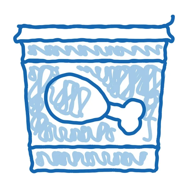 Κουβάς Πόδια Κοτόπουλου Διάνυσμα Εικονίδιο Χειροποίητο Μπλε Doodle Γραμμή Τέχνη — Διανυσματικό Αρχείο