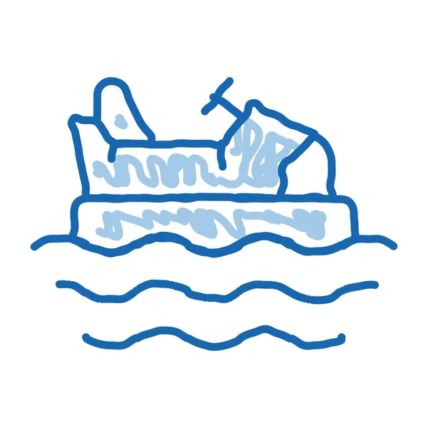 バンパーウォーターマシンのスケッチアイコンベクトル 手描きの青いドアラインアートバンパーウォーターマシンサイン 孤立したシンボルイラスト — ストックベクタ