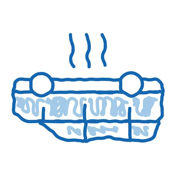 Ters Çevrilmiş Araba Taslak Ikon Vektörü Çizimi Mavi Karalama Çizgisi — Stok Vektör