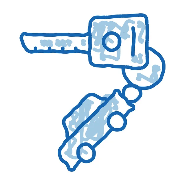 Auto Sleutels Schets Icoon Vector Met Hand Getekend Blauw Doodle — Stockvector