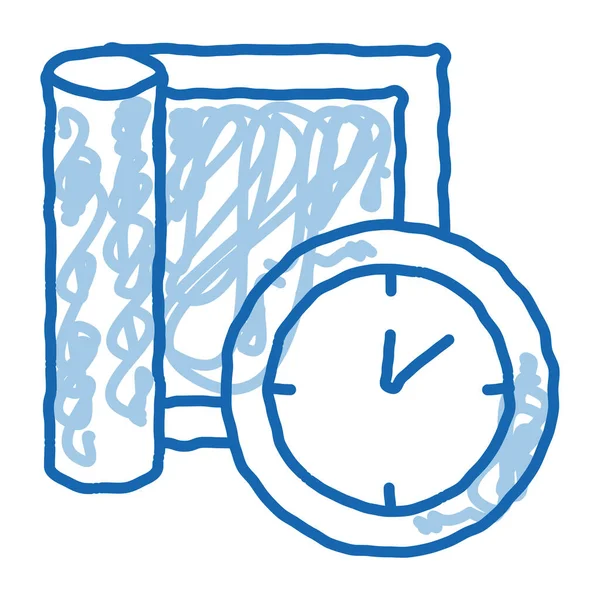 Alfombra limpieza tiempo de espera garabato icono dibujado a mano ilustración — Vector de stock