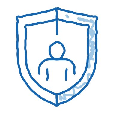 dokunulmazlık koruması karalama simgesi el çizimi illüstrasyonu