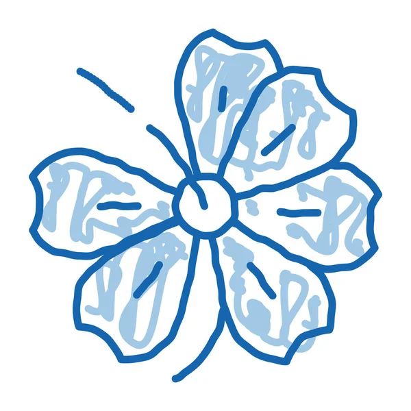 Иконка цветка гибискуса нарисованная вручную иллюстрация — стоковый вектор