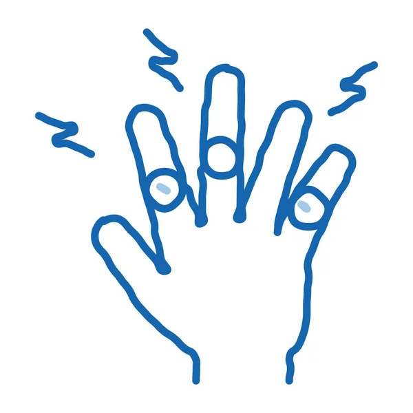 Arthrite des articulations des doigts icône doodle illustration dessinée à la main — Image vectorielle