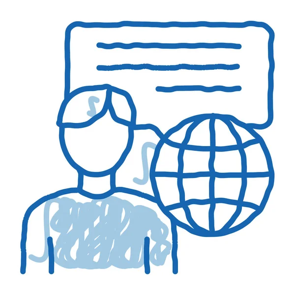 Empresa de viagens representante doodle ícone mão desenhada ilustração — Vetor de Stock