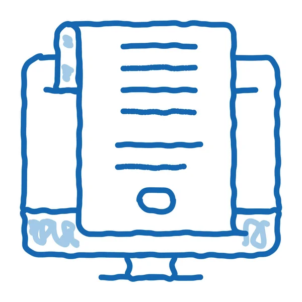 Motor de búsqueda optimización documento doodle icono ilustración dibujada a mano — Vector de stock