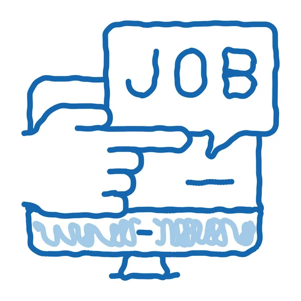 Trabalho eletrônico busca doodle ícone mão desenhada ilustração —  Vetores de Stock