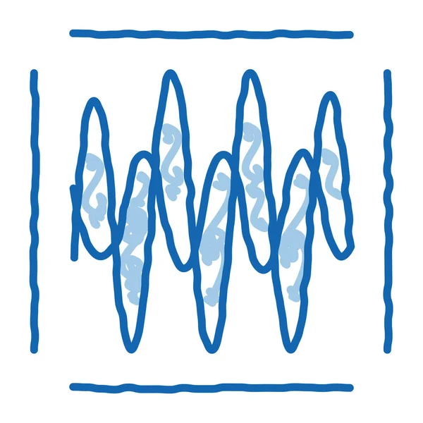Diagnóstico de sonido garabato icono dibujado a mano ilustración — Vector de stock