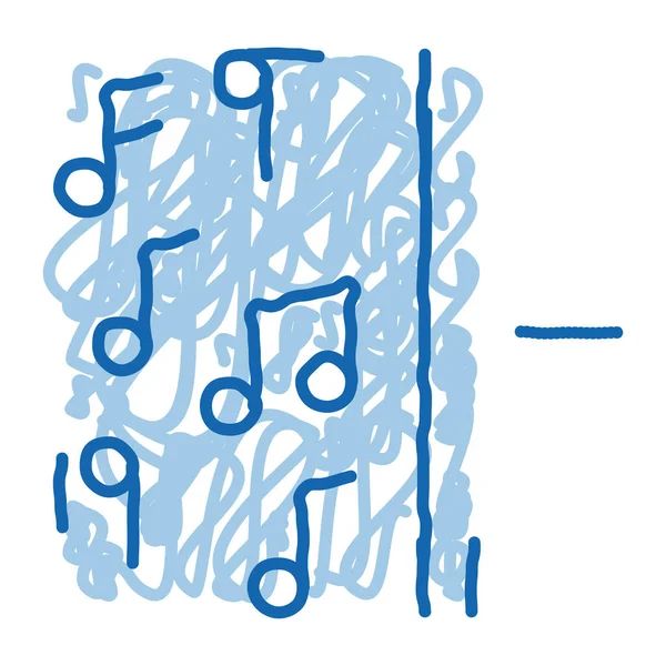 Jedna strona muzyki druga pół milczenie doodle ikona ręcznie rysowane ilustracja — Wektor stockowy