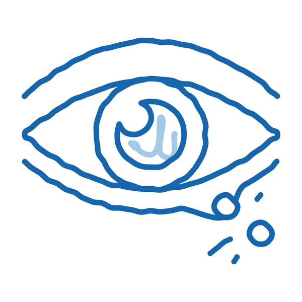Ausschlag in der Nähe Auge Doodle Symbol handgezeichnete Illustration — Stockvektor