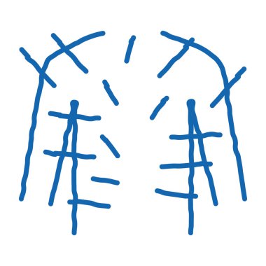 Vücut karalama ikonu boyunca akupunktur elle çizilmiş illüstrasyon