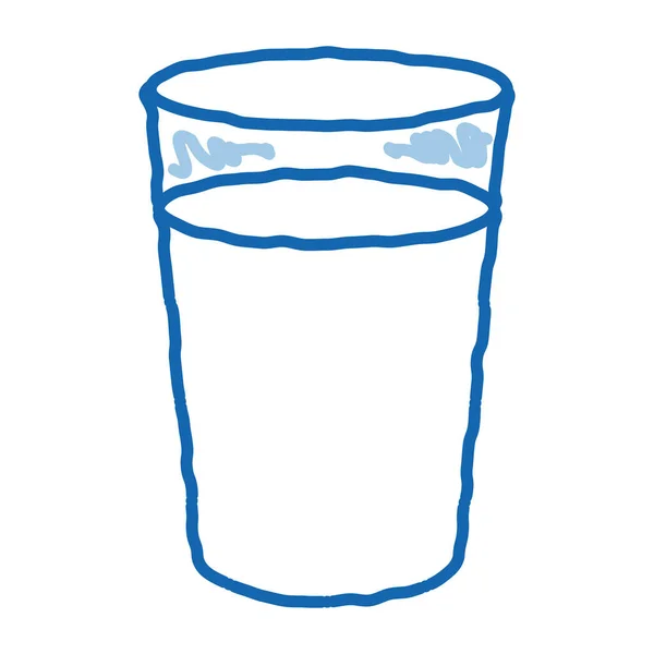 Bir bardak süt karalama ikonu elle çizilmiş illüstrasyon — Stok Vektör
