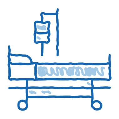 Tıbbi mobil tekerlekli sandalye karalama simgesi el çizimi