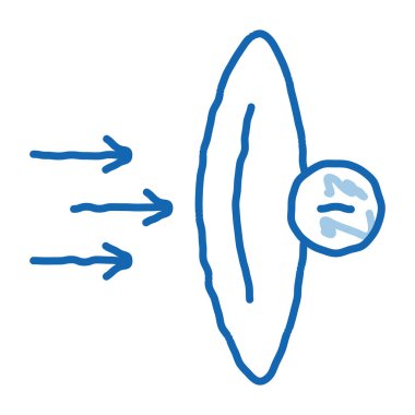 kötüleşen lens karalama simgesi el çizimi illüstrasyon