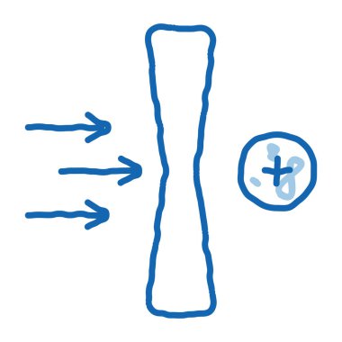 Geliştirilmiş lens giyme efekti karalama simgesi el çizimi illüstrasyonu