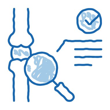 Kemik eklem testi karalama simgesi el çizimi illüstrasyonu
