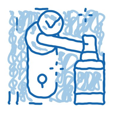 anahtar deliği dezenfeksiyon karalama simgesi el çizimi illüstrasyon