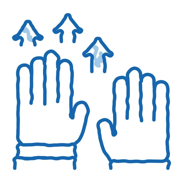 Lever les mains icône gribouille illustration dessinée à la main — Image vectorielle