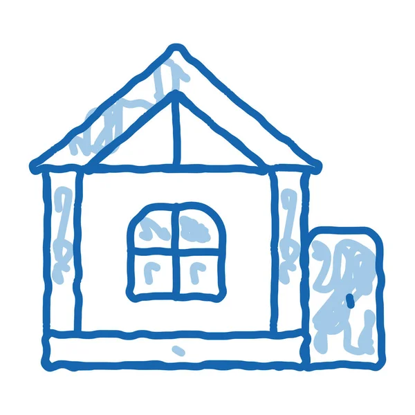 Casa de jogo para crianças doodle ícone mão ilustração desenhada — Vetor de Stock