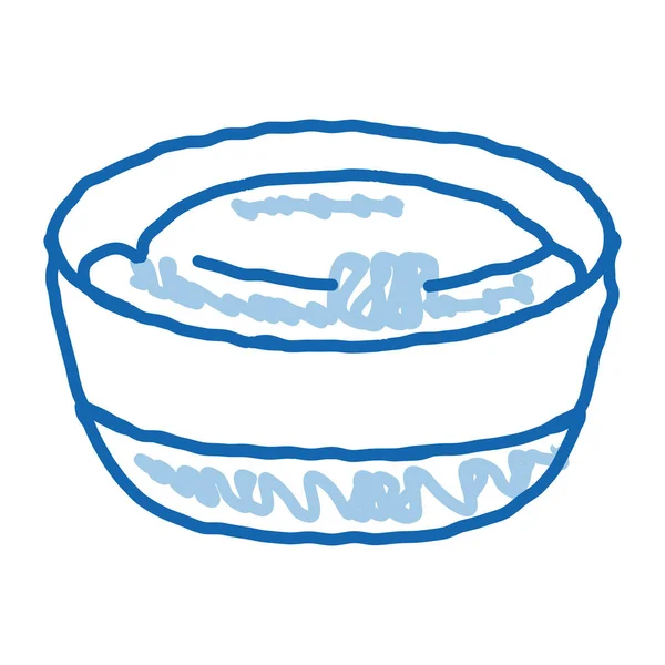 Fromage liquide dans un bol icône doodle illustration dessinée à la main — Image vectorielle